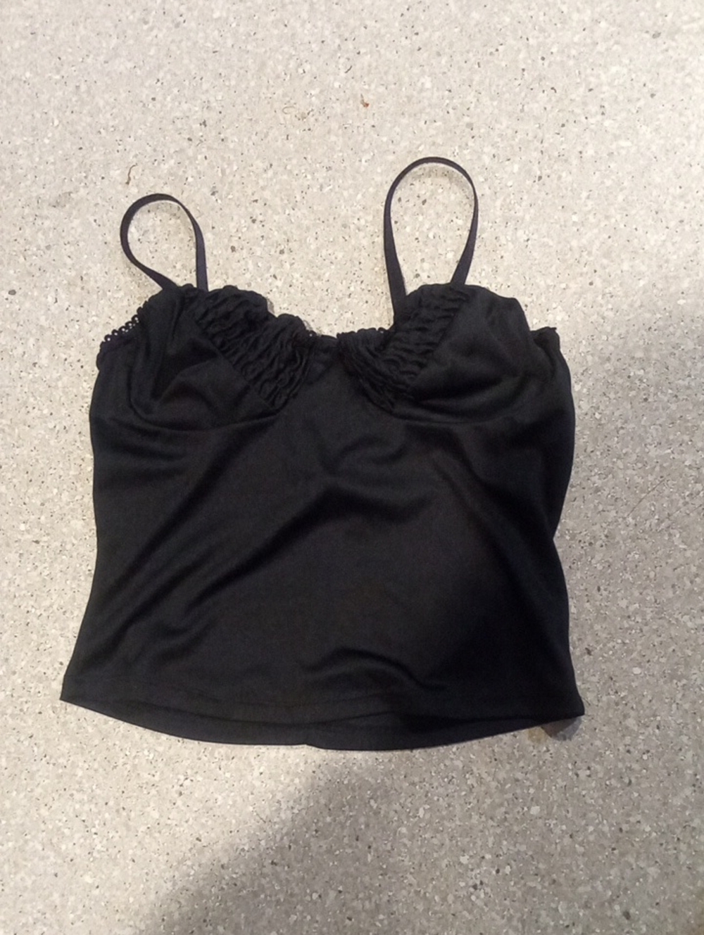 #779 "Spirit" Black Ruched Bust Cami